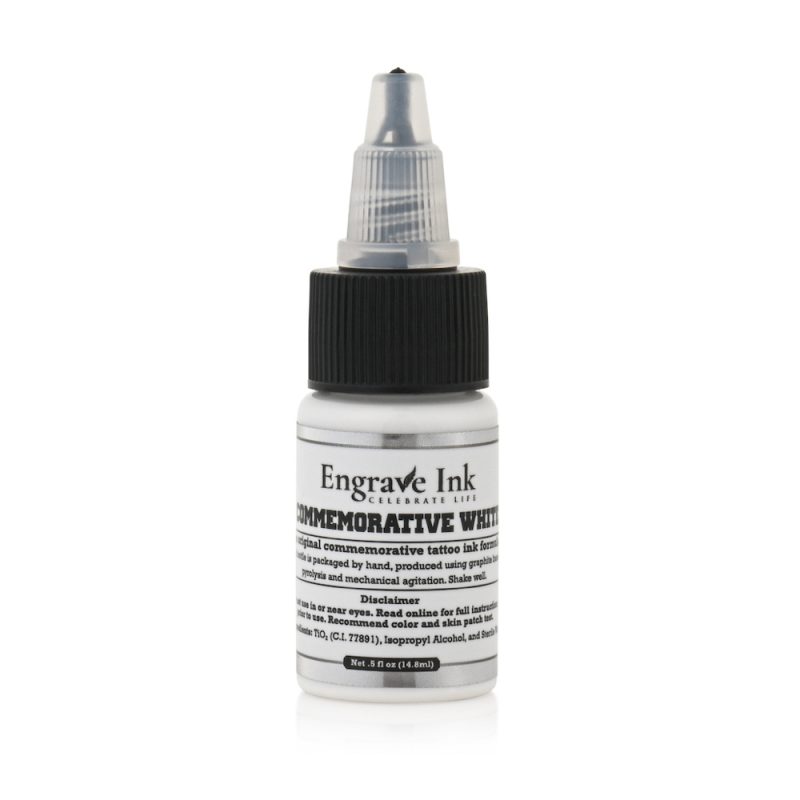 Engrave Ink White Commemorative Cremation Ink Bottle Front View