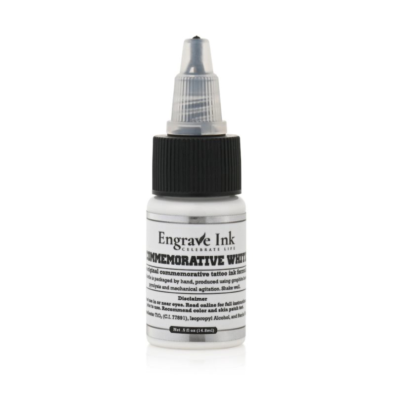 Engrave Ink White Commemorative Cremation Ink Bottle Front View