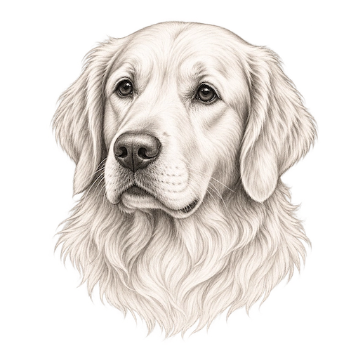 Portrait de chien pour tatouage hommage à un chien décédé