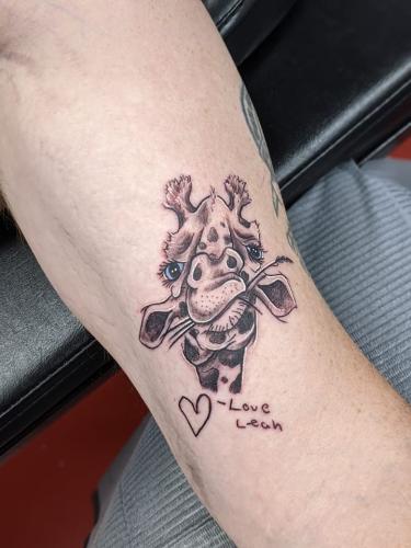 Engrave Ink cremation tattoo giraffe